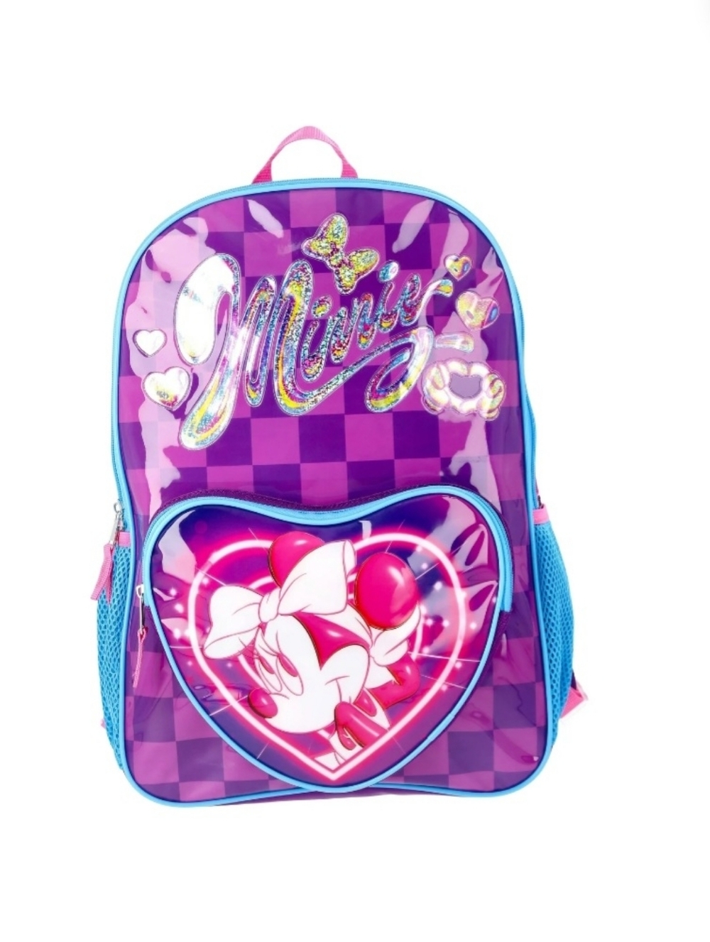 Minnie Mouse Purple & Pink Check Backpack